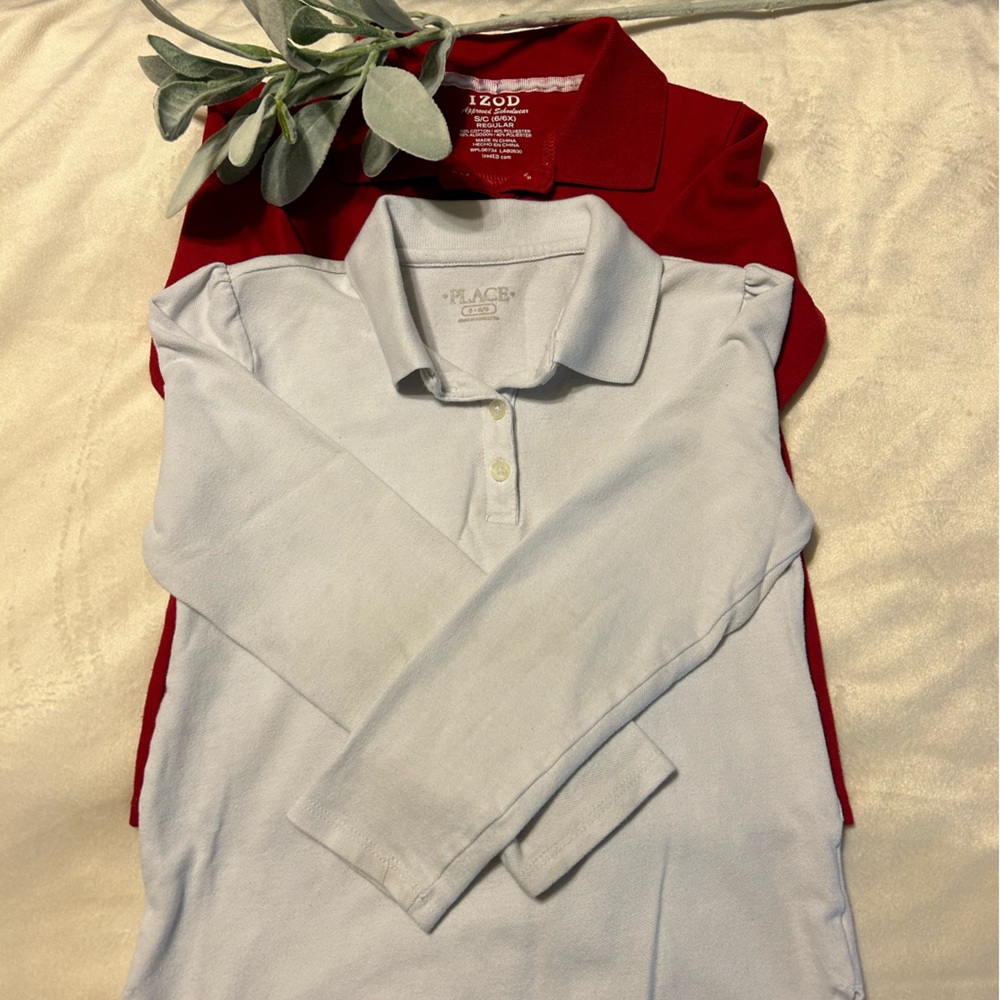 The Children's Place / IZOD Long Sleeve Uniform Pique Polo - Lot of 2